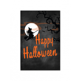 Happy Halloween-Witch and Spooky Moon (Print Only)