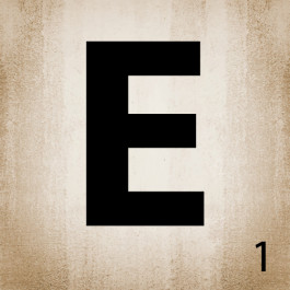 Tan Scrabble Tile- E