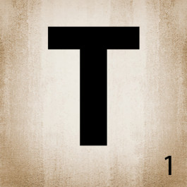 Tan Scrabble Tile- T