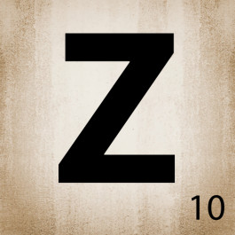 Tan Scrabble Tile- Z